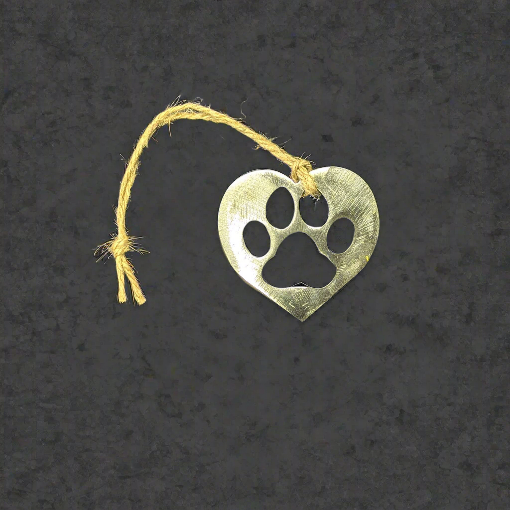 Small Heart Paw Ornament
