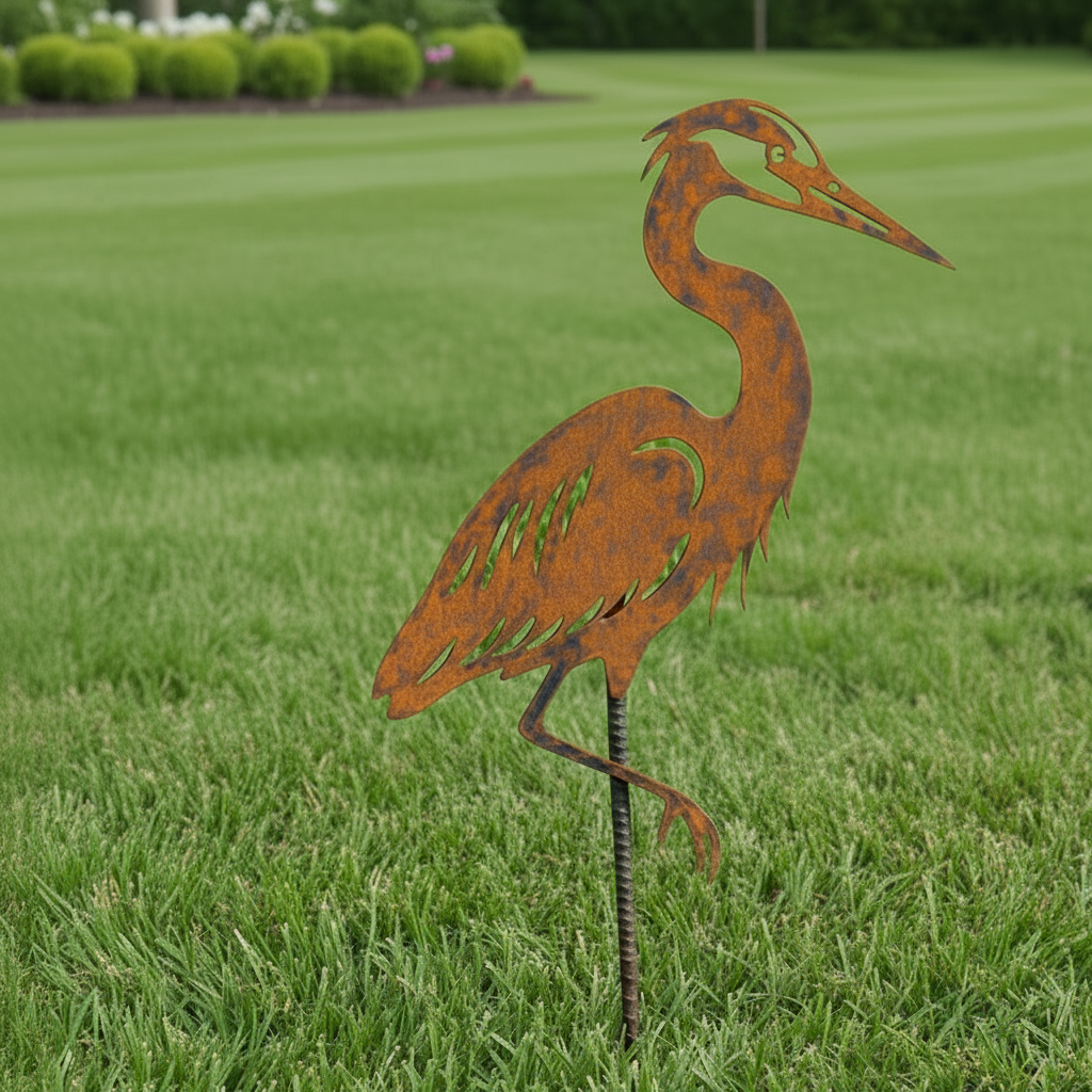 Blue Heron Garden Stake