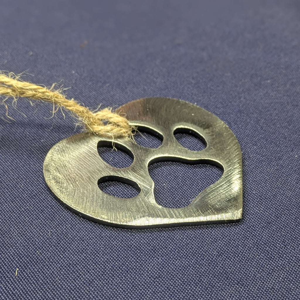 Small Heart Paw Ornament