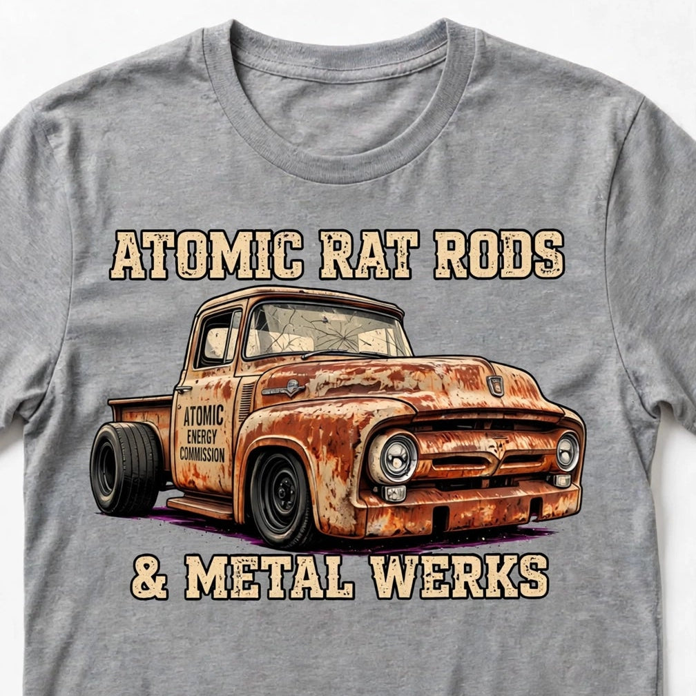 Atomic Shop-Truck Graphic T-shirt, Light Grey