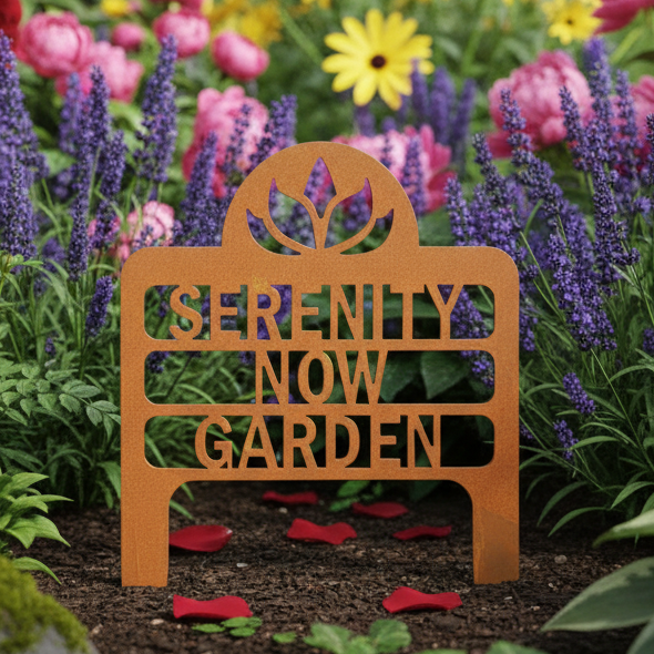 Serenity Now Garden Sign