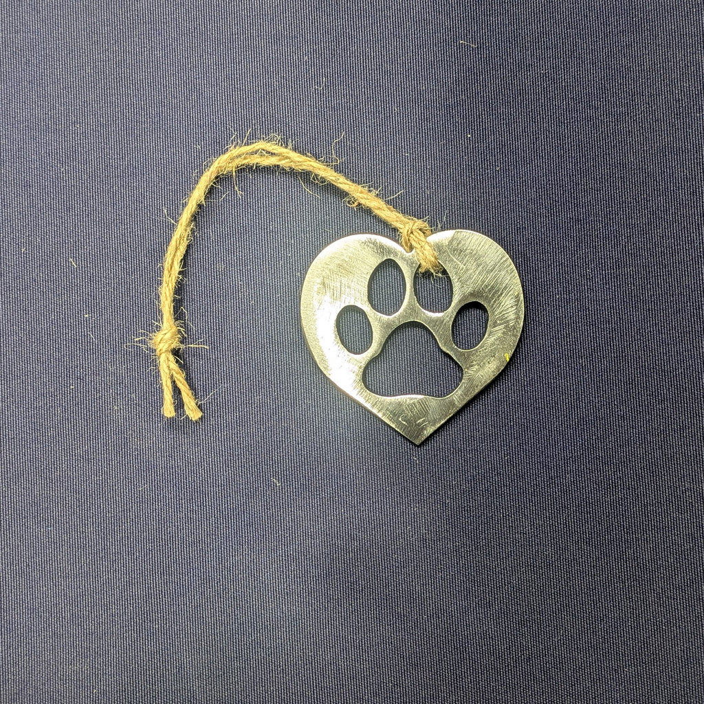Small Heart Paw Ornament