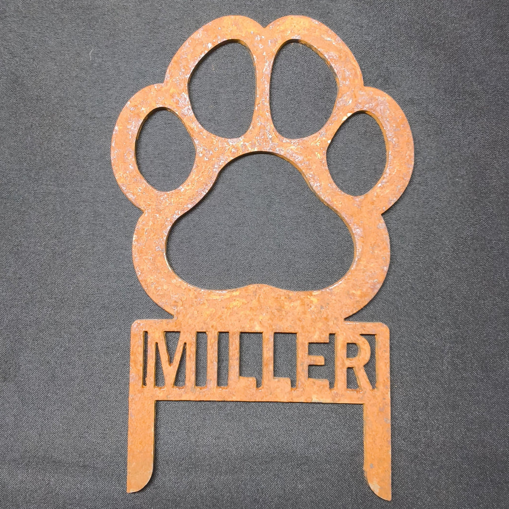 Personalized Pet Paw Garden Sign